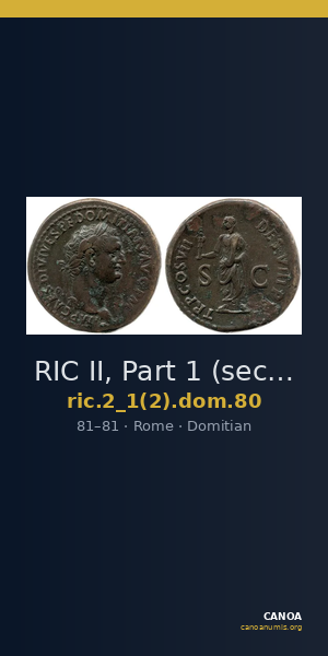 RIC II, Part 1 (second edition) Domitian 80 — CANOA