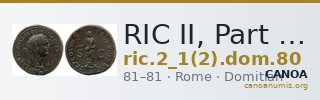 RIC II, Part 1 (second edition) Domitian 80 — CANOA