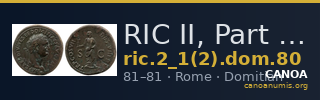 RIC II, Part 1 (second edition) Domitian 80 — CANOA