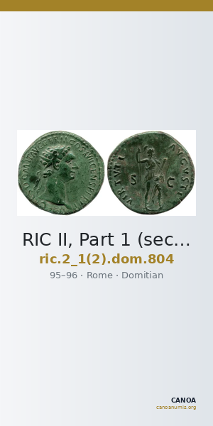 RIC II, Part 1 (second edition) Domitian 804 — CANOA