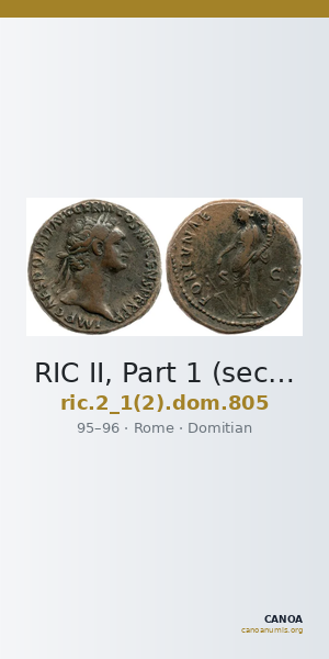 RIC II, Part 1 (second edition) Domitian 805 — CANOA