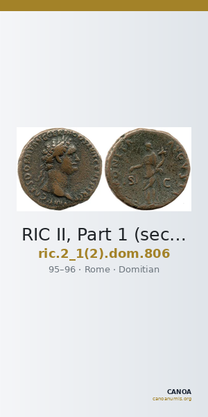 RIC II, Part 1 (second edition) Domitian 806 — CANOA