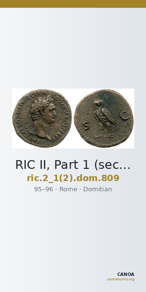 RIC II, Part 1 (second edition) Domitian 809 — CANOA