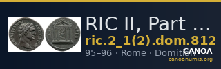 RIC II, Part 1 (second edition) Domitian 812 — CANOA