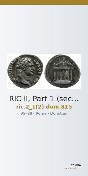 RIC II, Part 1 (second edition) Domitian 815 — CANOA