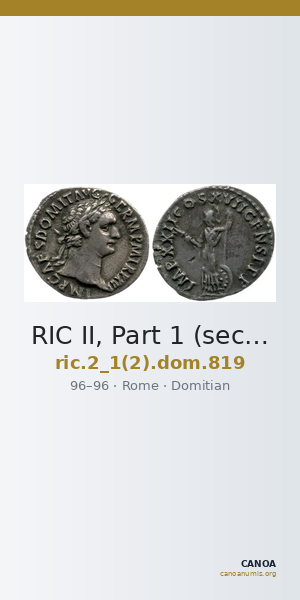 RIC II, Part 1 (second edition) Domitian 819 — CANOA