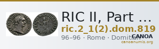 RIC II, Part 1 (second edition) Domitian 819 — CANOA