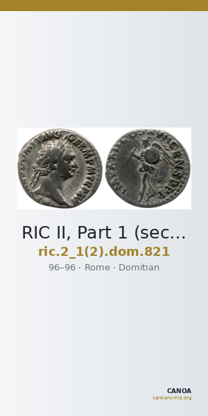 RIC II, Part 1 (second edition) Domitian 821 — CANOA