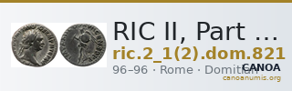 RIC II, Part 1 (second edition) Domitian 821 — CANOA
