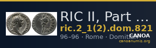 RIC II, Part 1 (second edition) Domitian 821 — CANOA