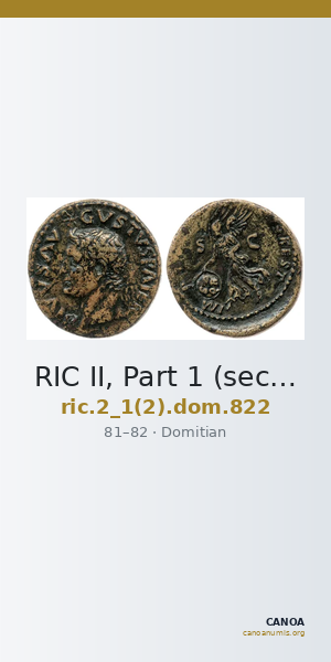 RIC II, Part 1 (second edition) Domitian 822 — CANOA