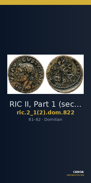 RIC II, Part 1 (second edition) Domitian 822 — CANOA