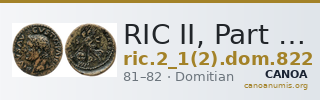 RIC II, Part 1 (second edition) Domitian 822 — CANOA