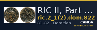RIC II, Part 1 (second edition) Domitian 822 — CANOA
