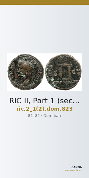 RIC II, Part 1 (second edition) Domitian 823 — CANOA