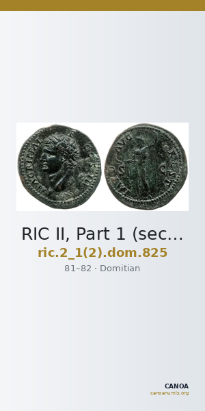 RIC II, Part 1 (second edition) Domitian 825 — CANOA