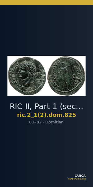 RIC II, Part 1 (second edition) Domitian 825 — CANOA