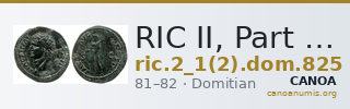RIC II, Part 1 (second edition) Domitian 825 — CANOA