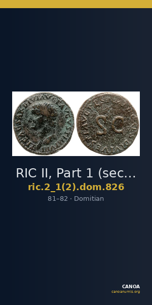 RIC II, Part 1 (second edition) Domitian 826 — CANOA