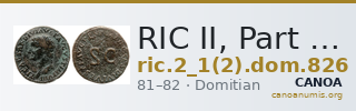RIC II, Part 1 (second edition) Domitian 826 — CANOA