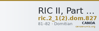 RIC II, Part 1 (second edition) Domitian 827 — CANOA