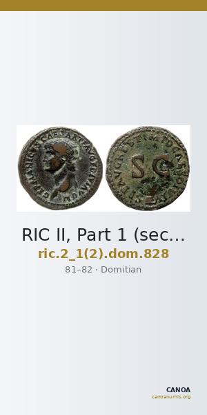 RIC II, Part 1 (second edition) Domitian 828 — CANOA