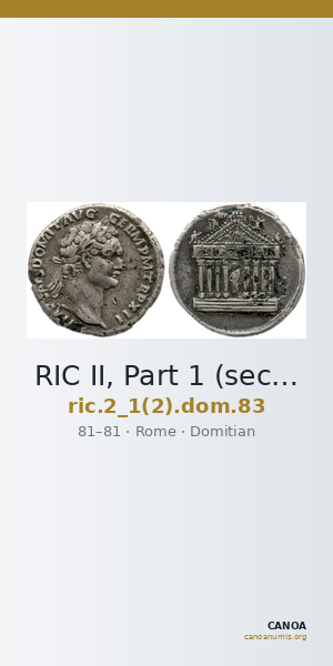 RIC II, Part 1 (second edition) Domitian 83 — CANOA