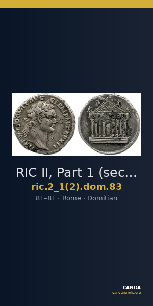 RIC II, Part 1 (second edition) Domitian 83 — CANOA