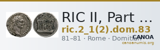 RIC II, Part 1 (second edition) Domitian 83 — CANOA