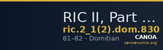 RIC II, Part 1 (second edition) Domitian 830 — CANOA