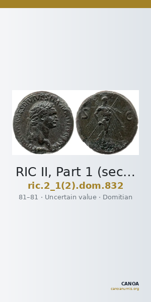 RIC II, Part 1 (second edition) Domitian 832 — CANOA