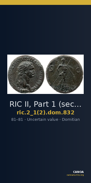 RIC II, Part 1 (second edition) Domitian 832 — CANOA