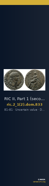RIC II, Part 1 (second edition) Domitian 833 — CANOA