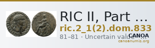 RIC II, Part 1 (second edition) Domitian 833 — CANOA