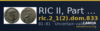 RIC II, Part 1 (second edition) Domitian 833 — CANOA