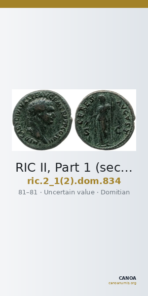 RIC II, Part 1 (second edition) Domitian 834 — CANOA