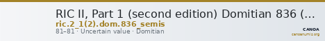 RIC II, Part 1 (second edition) Domitian 836 (semis) — CANOA