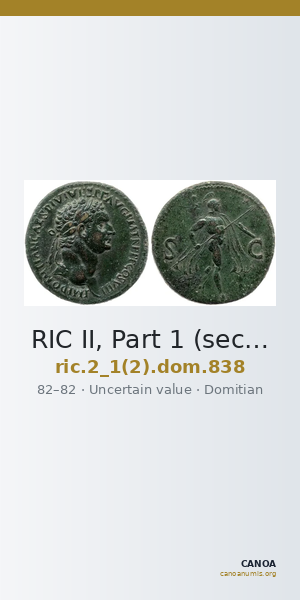 RIC II, Part 1 (second edition) Domitian 838 — CANOA