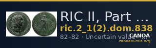 RIC II, Part 1 (second edition) Domitian 838 — CANOA