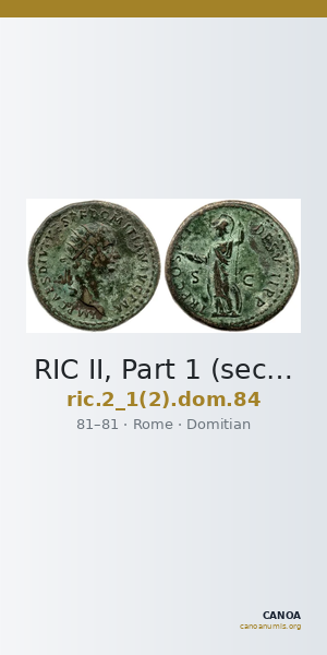 RIC II, Part 1 (second edition) Domitian 84 — CANOA