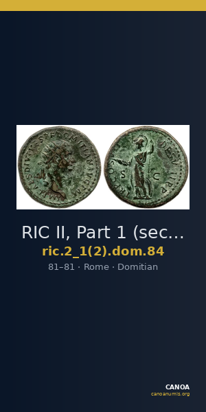 RIC II, Part 1 (second edition) Domitian 84 — CANOA