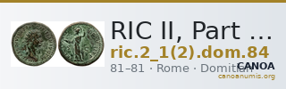 RIC II, Part 1 (second edition) Domitian 84 — CANOA