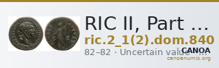 RIC II, Part 1 (second edition) Domitian 840 — CANOA