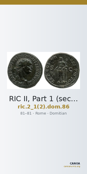 RIC II, Part 1 (second edition) Domitian 86 — CANOA