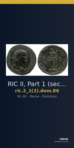 RIC II, Part 1 (second edition) Domitian 86 — CANOA