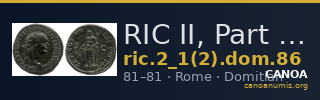 RIC II, Part 1 (second edition) Domitian 86 — CANOA