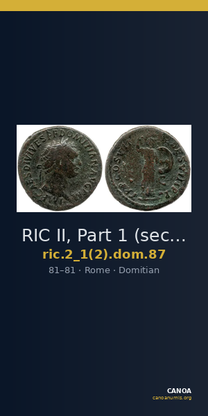 RIC II, Part 1 (second edition) Domitian 87 — CANOA