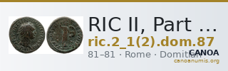 RIC II, Part 1 (second edition) Domitian 87 — CANOA