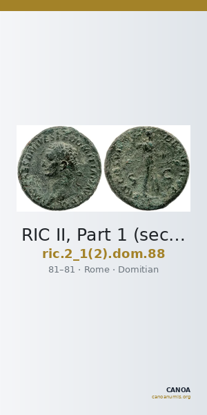 RIC II, Part 1 (second edition) Domitian 88 — CANOA