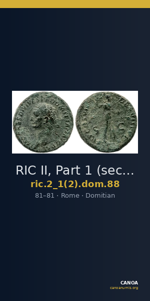 RIC II, Part 1 (second edition) Domitian 88 — CANOA